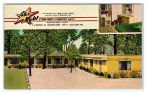 LAKE OZARK, Missouri MO ~ Roadside STAR MOTEL Bagnell Dam 1940s Linen Postcard