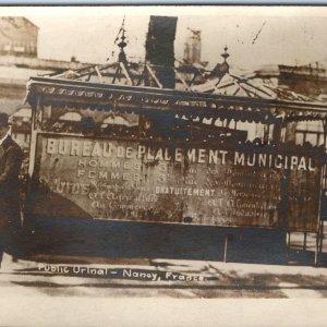 c1910s WWI Nancy, France Public Urinal RPPC Pop Up Restroom Outhouse Photo A154