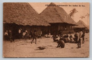 Vintage Amazonas Brazil Postcard Indigenous Aldeamento dos Indios do Içá