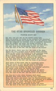 Star Spangled Banner Linen Postcard Unused