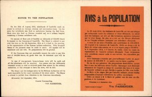 Luneville France Notice Avis Posted  WWI Attack on Red Cross c1915 Postcard