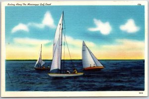 Sailing Along The Mississippi Gulf Coast Sailboat Postcard