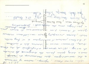 Postcard Comic skiing comic embrace