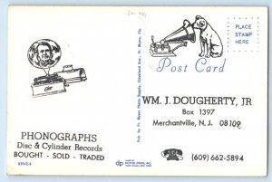 The Edison Phonograph WM J Dougherty Merchantville NJ Advertising Postcard