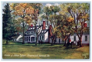 1910 Home John Tyler Sherwood Forest Virginia Raphael Tuck Sons Vintage Postcard