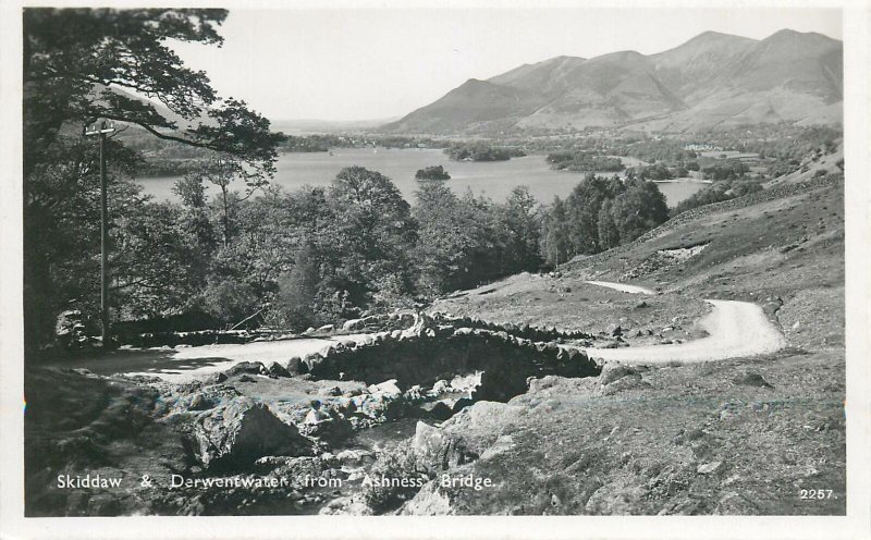 Post card England Skiddaw & Derwentwater from Ashness Bridge