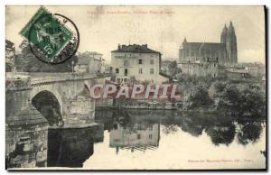 Old Postcard entrance of Saint Nicolas du Port The old stone bridge