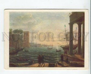 457548 USSR 1960 year Claude Lorrain Evening in the Harbor old postcard