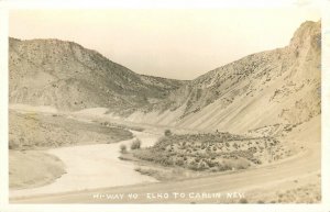 Postcard RPPC 1940s Nevada Carlin Highway 40 to Elko NV24-2805