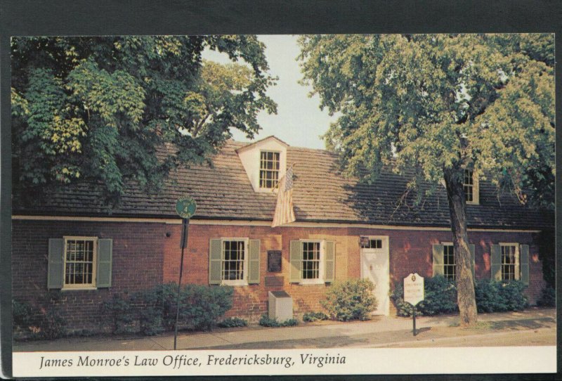 America Postcard - James Monroe's Law Office, Fredericksburg, Virginia  T5857