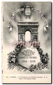 Old Postcard Paris Tomb of the Unknown Soldier Triumphal Arch