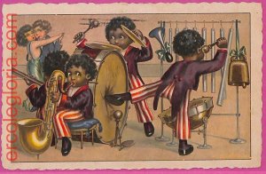 ak1641 -  Illustrated VINTAGE POSTCARD - 1925 - Children MUSIC Black americana
