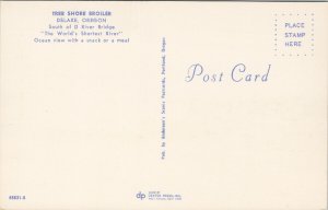 Delake Oregon Tree Shore Broiler Restaurant Coca Cola Unused Postcard E84