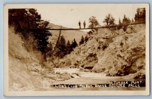 Lions Club Bridge Above Boulder Falls Big Timber Montana MT RPPC Photo Postcard