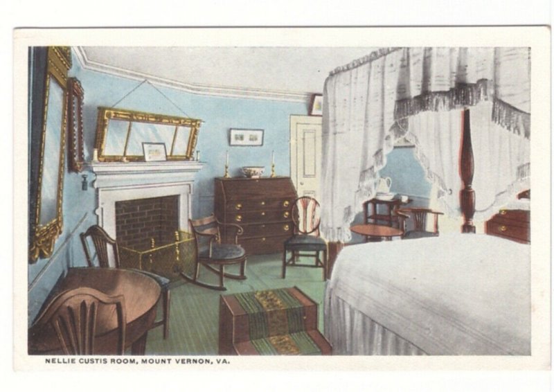 Nellie Custis' Room, Mount Vernon, Virginia, Antique B.S. Reynolds Postcard