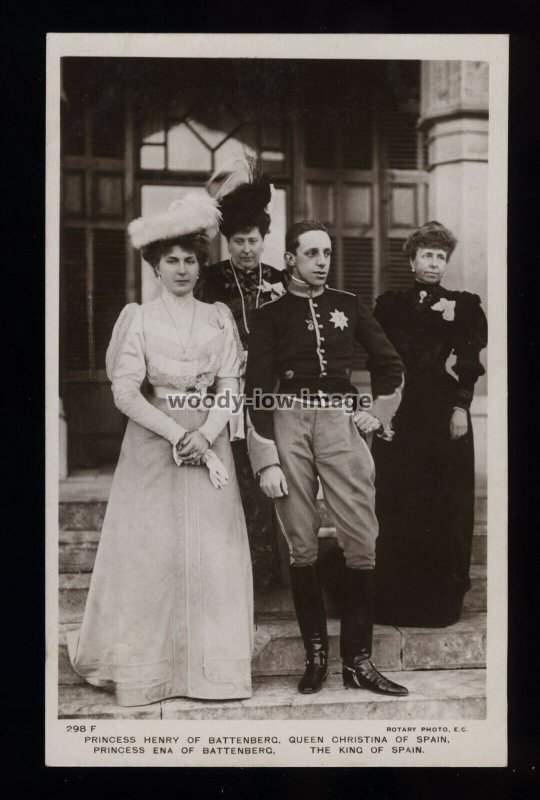 r4789 - King Alfonso & Queen Christina of Spain - Rotary No.298F - postcard