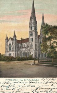 Vintage Postcard 1906 New St. Paul's Cathedral Pittsburgh Pa. Pennsylvania