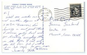 1967 Conway Covered Bridge, Conway, MA Postcard