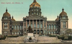 Vintage Postcard State Capitol Building Historical Landmark Des Moines Iowa IA