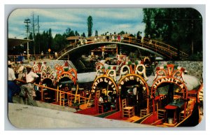 Flower Decked Boats Xochimilco Mexico Vintage Standard View Postcard 