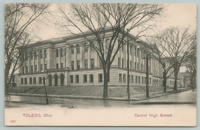 Toledo Ohio~Central High School~c1905 Postcard