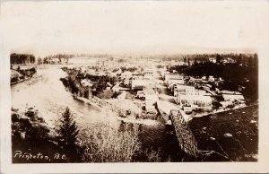 Princeton BC British Columbia Birdseye Bridge Town View c1925 RPPC Postcard H39