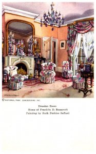 President Roosevelt Home Dresden Room, Painting by Ruth Perkins Safford
