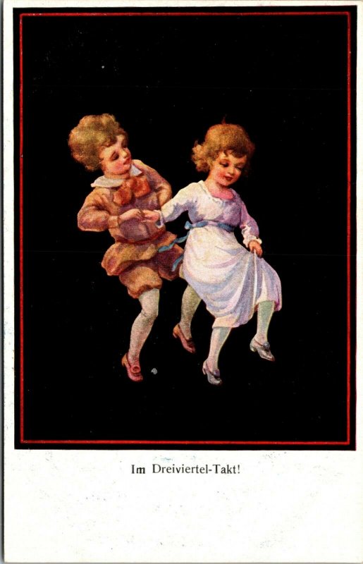 IM DREIVIERTEL TAKT  GERMAN DANCING - Postcard Old Vintage Card View Standard PC