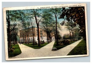 Vintage 1921 Postcard Campus Scene University of Michigan Ann Arbor Michigan