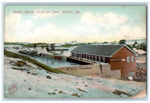 1905 Scenic View Powers House Canal Dam Auburn Maine ME Antique Vintage Postcard 