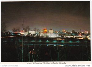 Canada Edmonton Skyline At Night