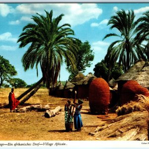 c1970s Random Africa Village Huts Mud Bark House African Tribe Chrome 4x6 PC M5