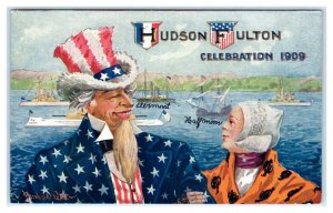 NEW YORK, NY ~ UNCLE SAM at Hudson Fulton Celebration Poster Style 1909 Postcard