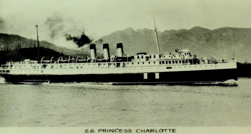 Circa 1910 Real Photo S.S. Princess Charlotte, Vancouver, BC RPPC Vintage P72