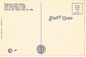 Vintage Linen Postcard Greetings from Rhode Island Big Letter Large Letter