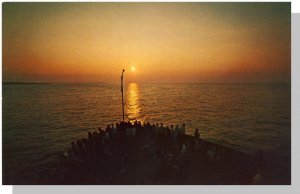 Woods Hole, Massachusetts/Ma Postcard, Sunset Aboard Steamer, Cape Cod