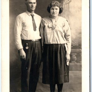 c1920s Cute Married Couple Man & Woman RPPC Real Photo Postcard Joe Kerns A122