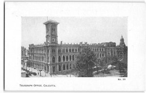 CALCUTTA Telegraph Office INDIA 1910s Antique Postcard Vintage