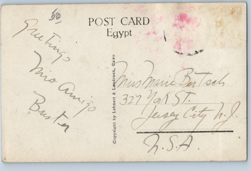 Cairo Egypt Postcard Bank and St. Yoseph's Church c1930’s RPPC Photo