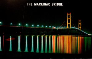 Michigan The Mackinac Bridge At Night