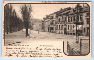 Gruss aus KIEL Am Schlossgarten GERMANY UDB Postcard
