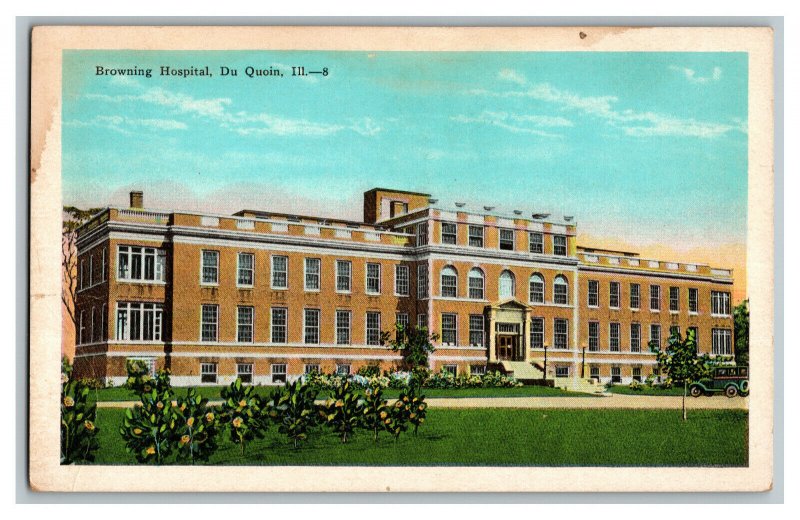 Browning Hospital Du Quoin ILL Illinois Vintage Standard View Postcard