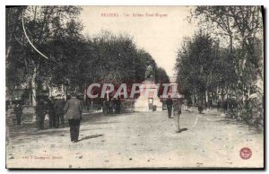 Old Postcard Beziers Les Allees Paul Riquet