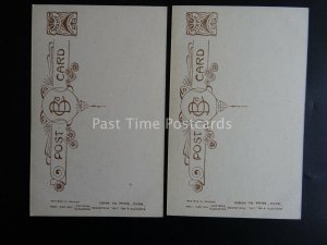 HEARTS BOWED DOWN - WW1 Bamforth Song Cards set of 2 No.4945