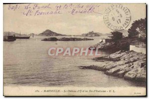 Old Postcard Marseille Le Chateau d'If and the islands of Endoume