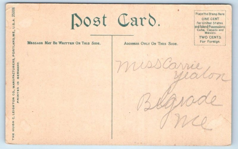 BATH, ME Maine ~ STEAMER HERCULES Railroad Car Ferry c1910s Postcard