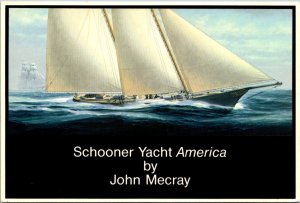 Schooner Yacht America Oil Painting By John Mecray