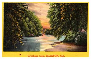 Postcard WATER SCENE Claxton Georgia GA AQ7203