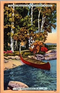 New Hampshire Lake Winepesaukee Canoe Along The Shore