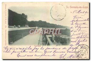 Postcard Old St Germain en Laye Terrace Map 1900